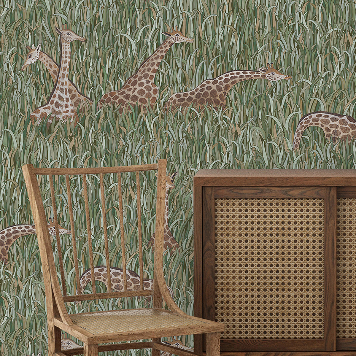Josephine Munsey Giraffes Green