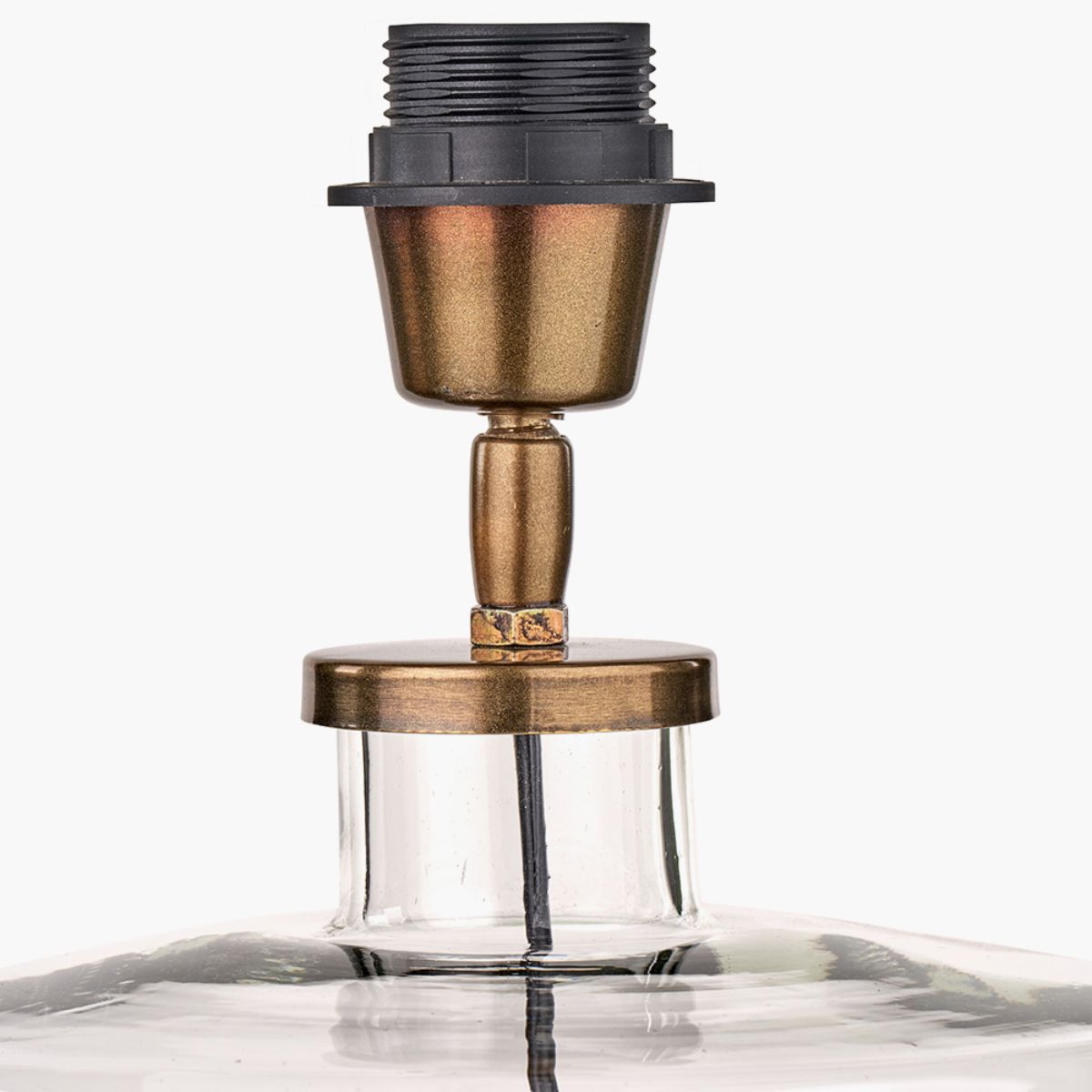 Pacific Lifestyle Josie Clear Glass and Antique Brass Metal Table Lamp Base