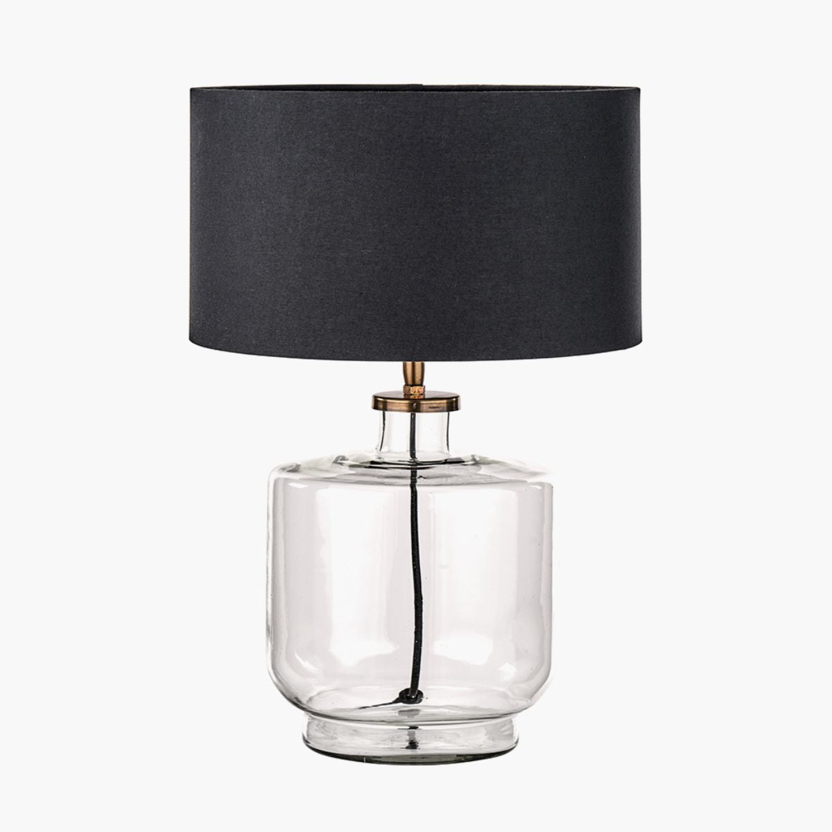 Pacific Lifestyle Josie Clear Glass and Antique Brass Metal Table Lamp Base