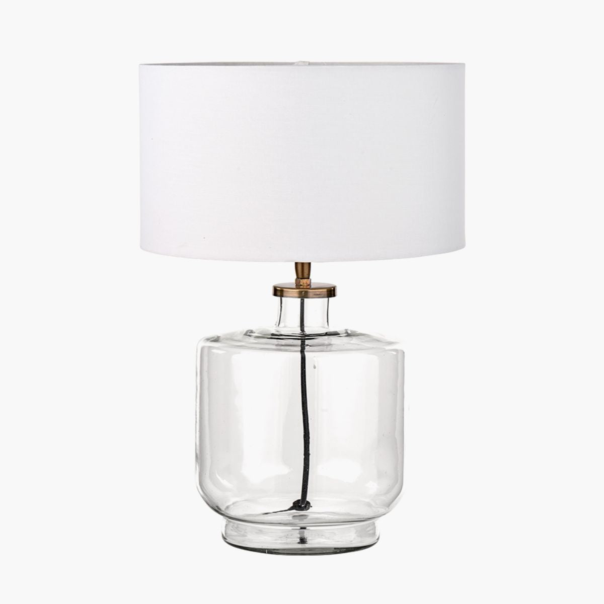 Pacific Lifestyle Josie Clear Glass and Antique Brass Metal Table Lamp Base