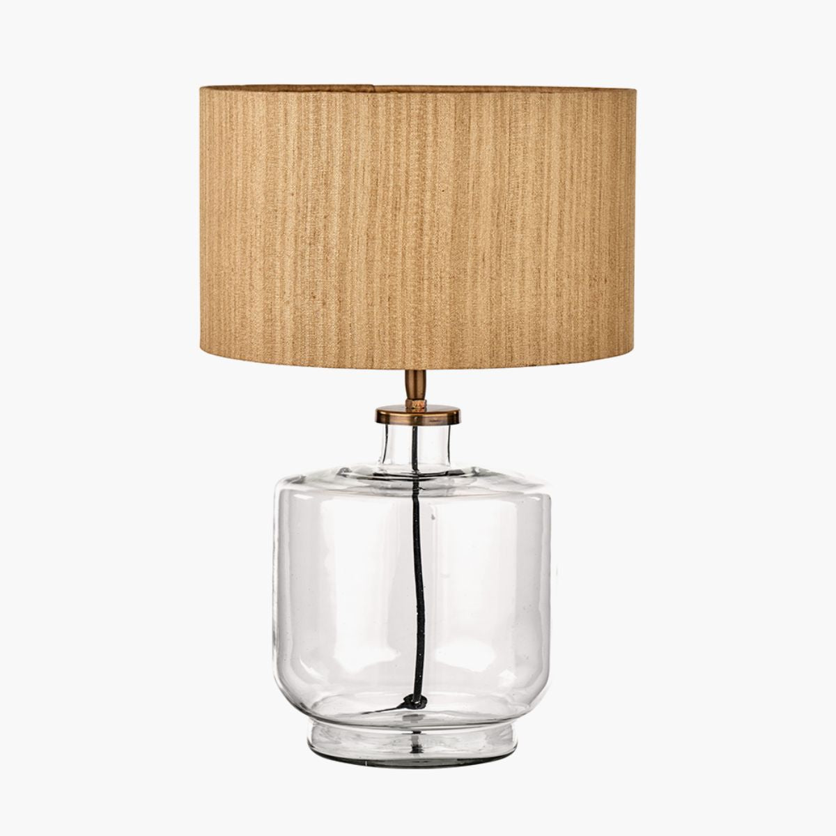 Pacific Lifestyle Josie Clear Glass and Antique Brass Metal Table Lamp Base