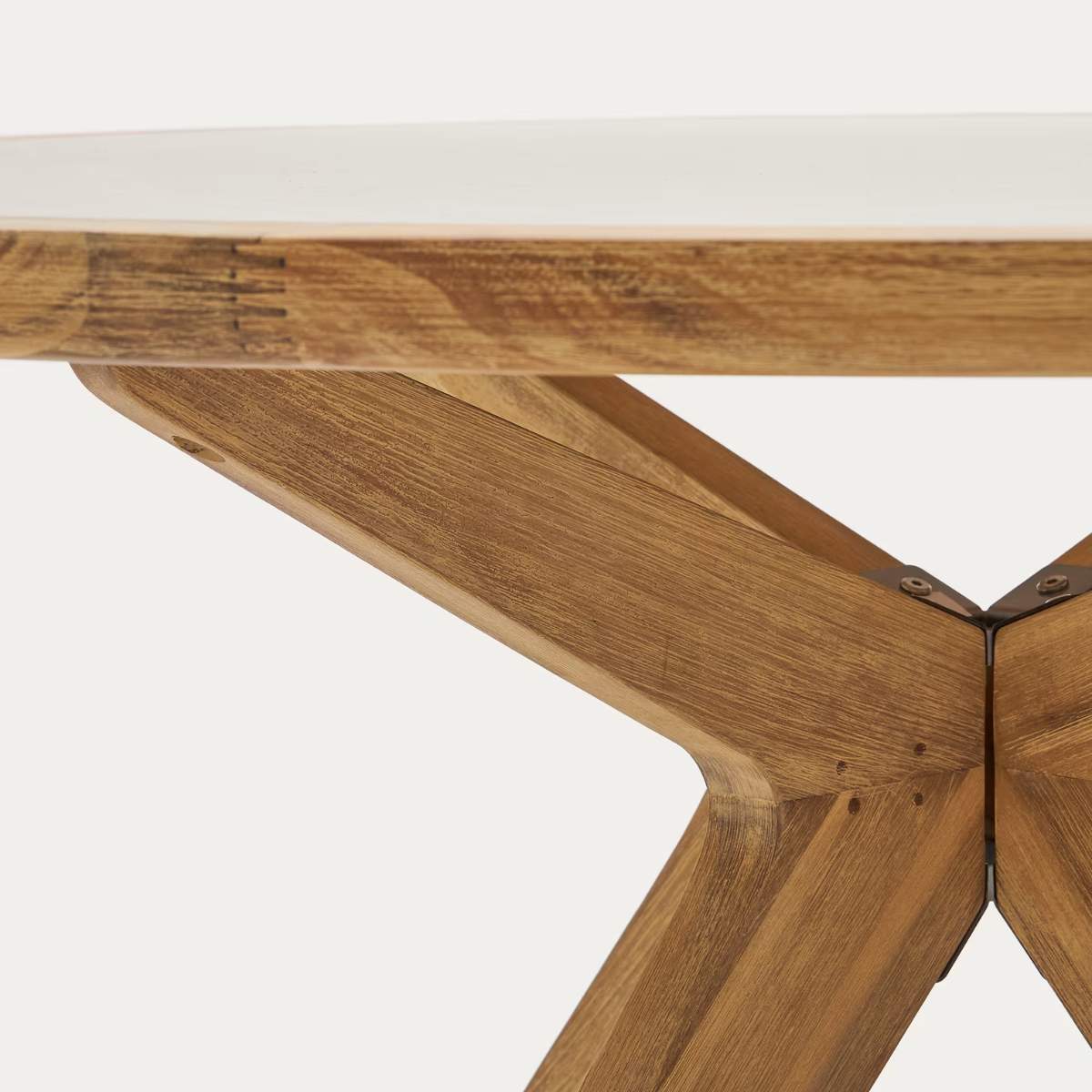 Kave Home Julieta round table in polycement and solid acacia wood Ø 120 cm FSC 100%