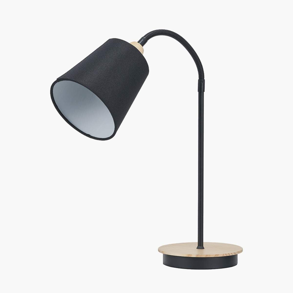 Pacific Lifestyle Juna Black Metal and Natural Wood Table Lamp