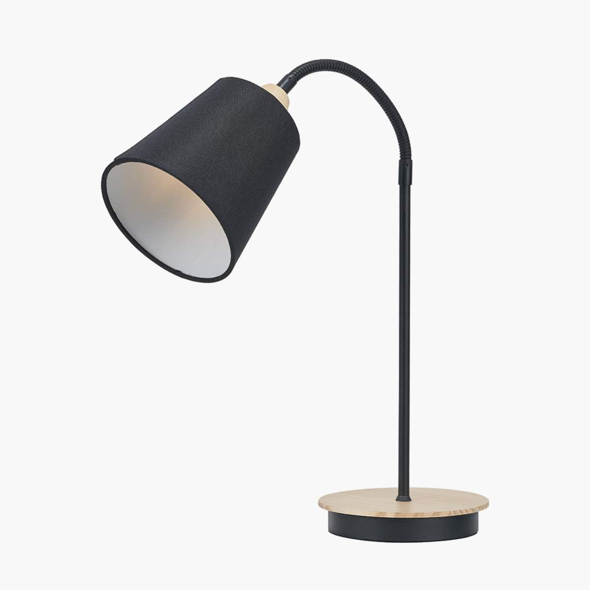 Pacific Lifestyle Juna Black Metal and Natural Wood Table Lamp