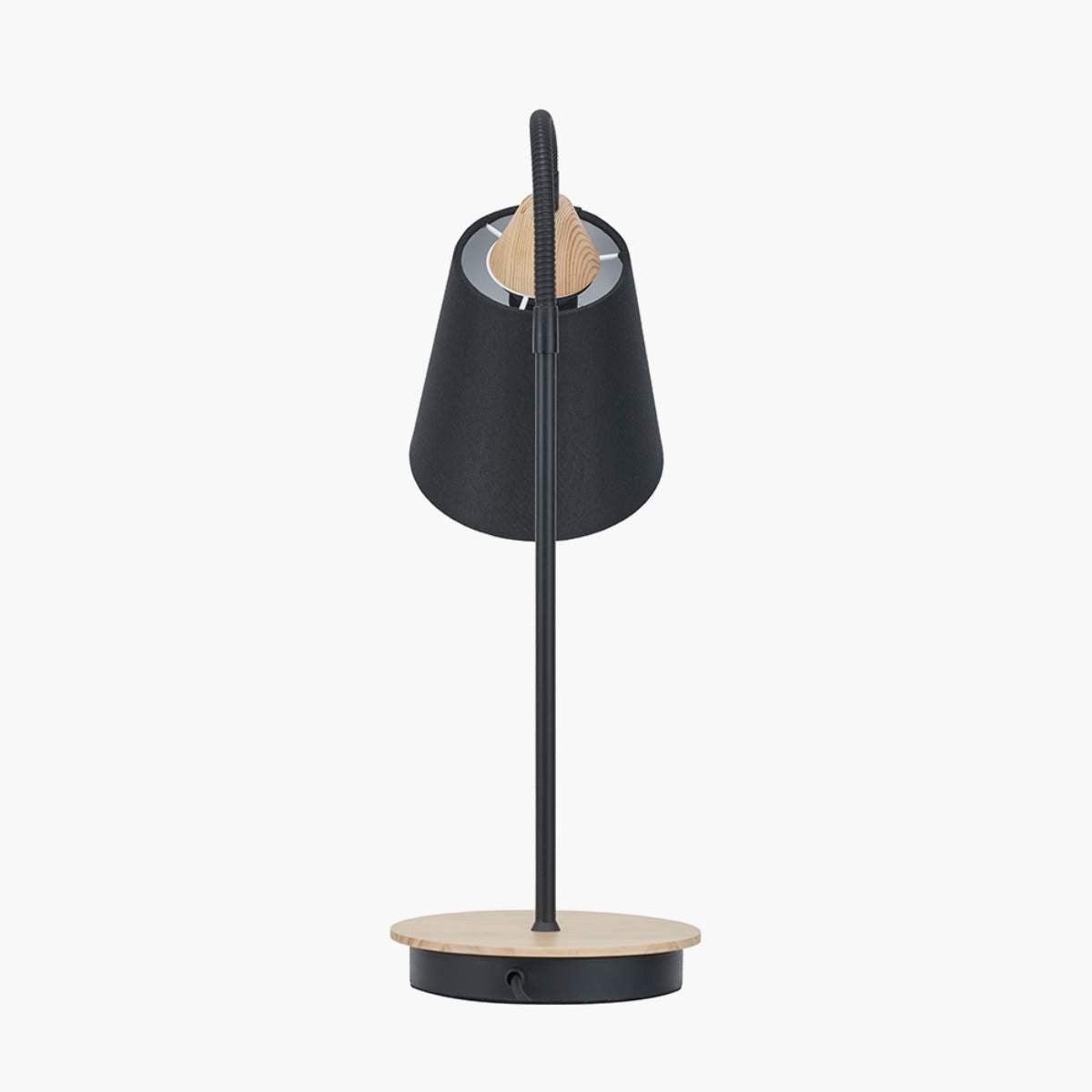 Pacific Lifestyle Juna Black Metal and Natural Wood Table Lamp