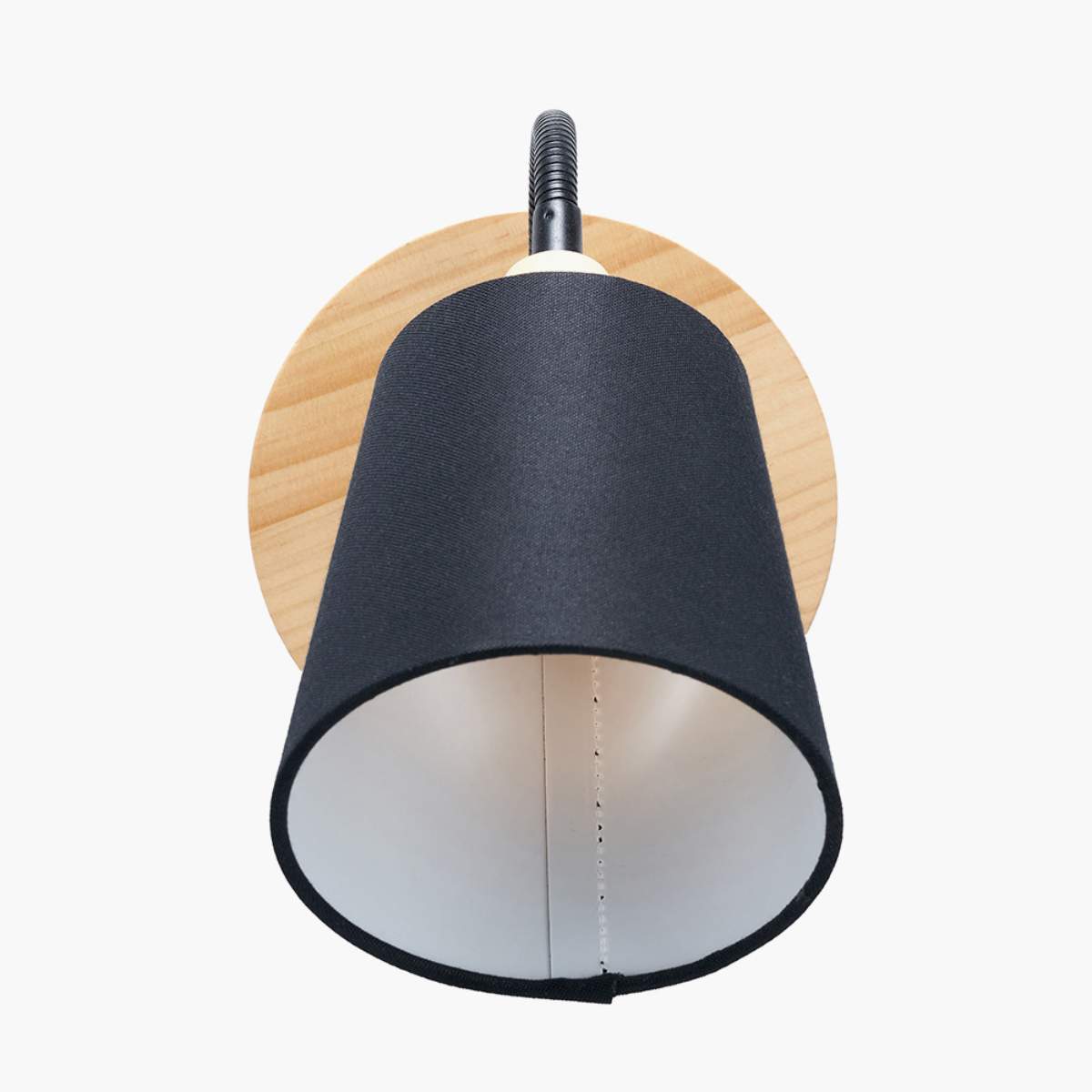 Pacific Lifestyle Juna Black Metal and Natural Wood Wall Light