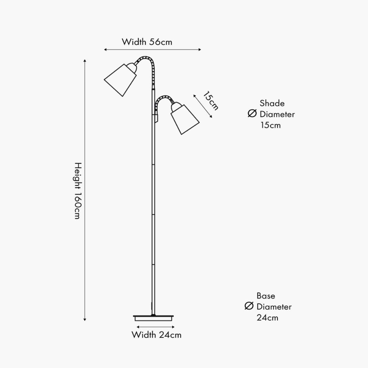 Pacific Lifestyle Juna Black Metal and Natural Wood Two Head Floor Lamp