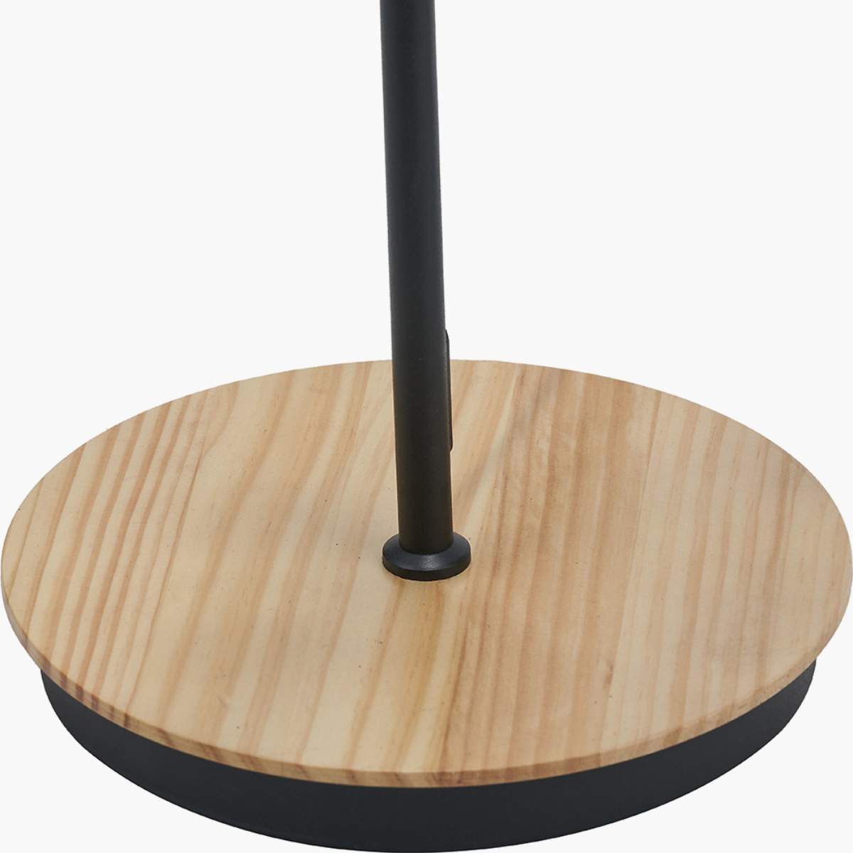 Pacific Lifestyle Juna Black Metal and Natural Wood Two Head Floor Lamp