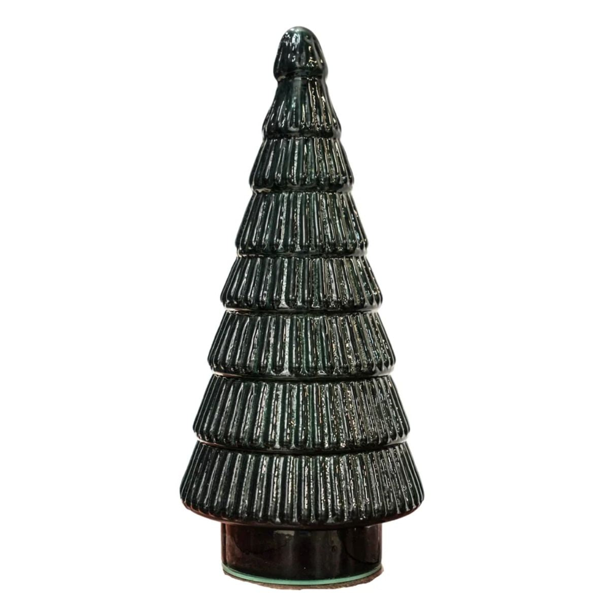 Ivyline Juniper Evergreen Glass Tree H41cm W18cm