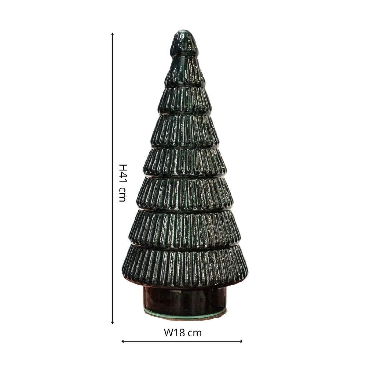 Ivyline Juniper Evergreen Glass Tree H41cm W18cm
