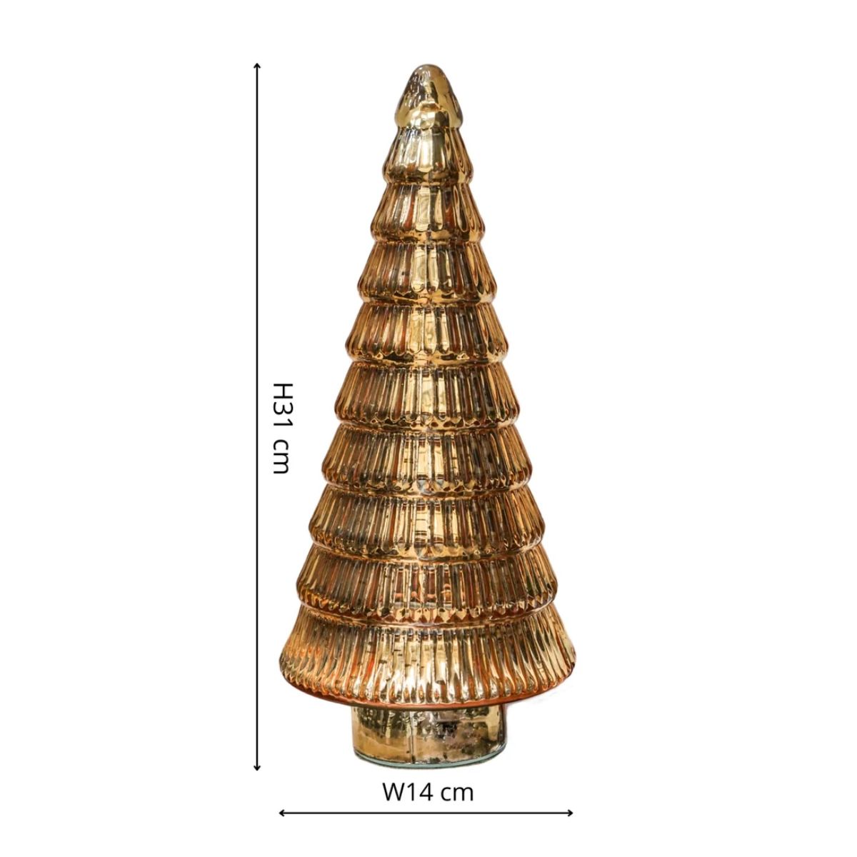 Ivyline Juniper Gold Glass Tree  H41cm W18cm