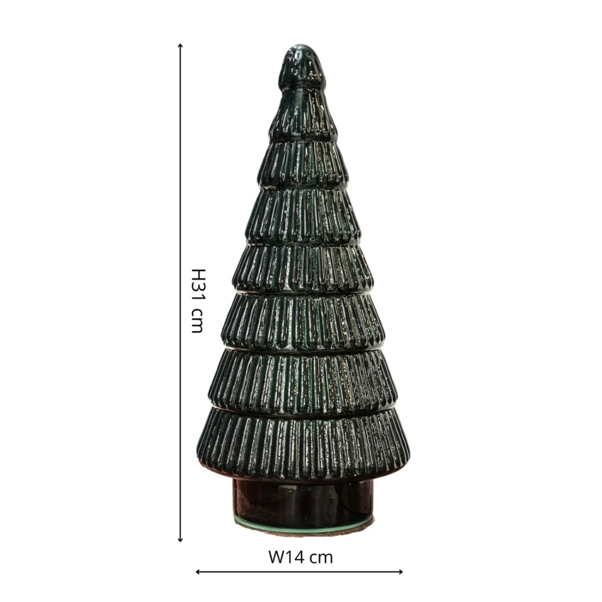 Ivyline Juniper Evergreen Glass Tree H31cm D14cm