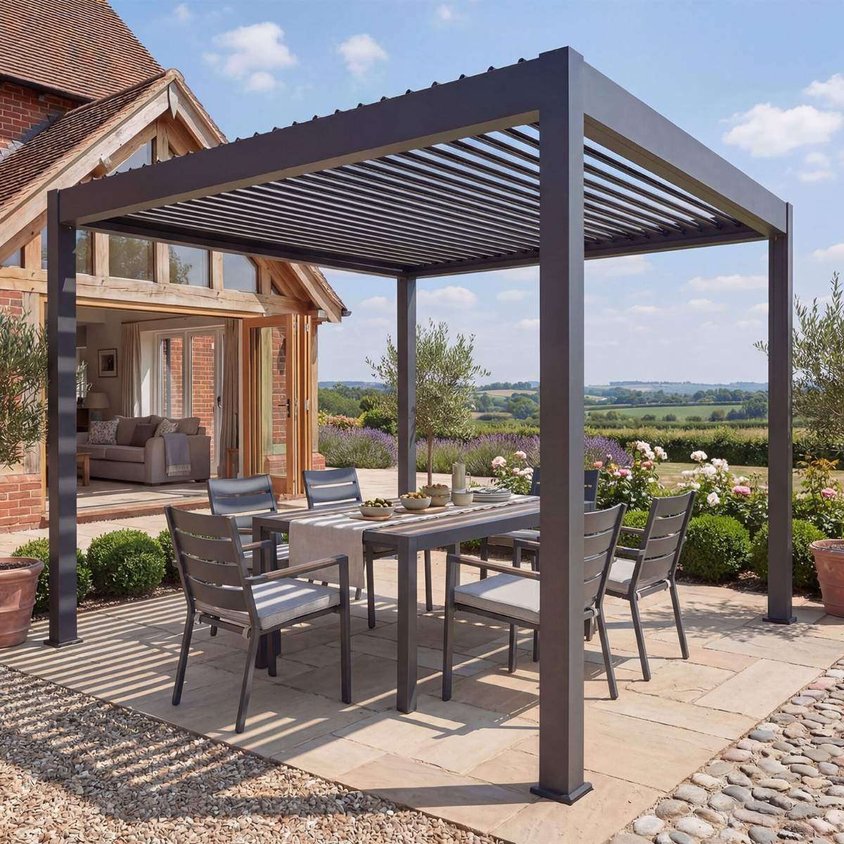 Maze - Jupiter 3m x 3m Aluminium Pergola Frame