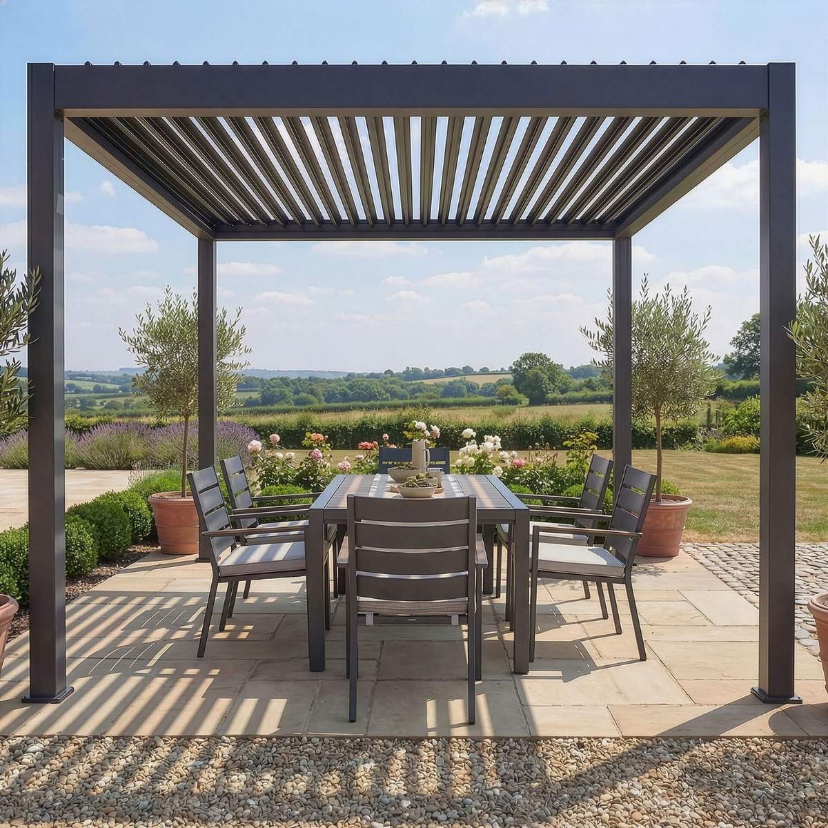 Maze - Jupiter 3m x 3m Aluminium Pergola Frame