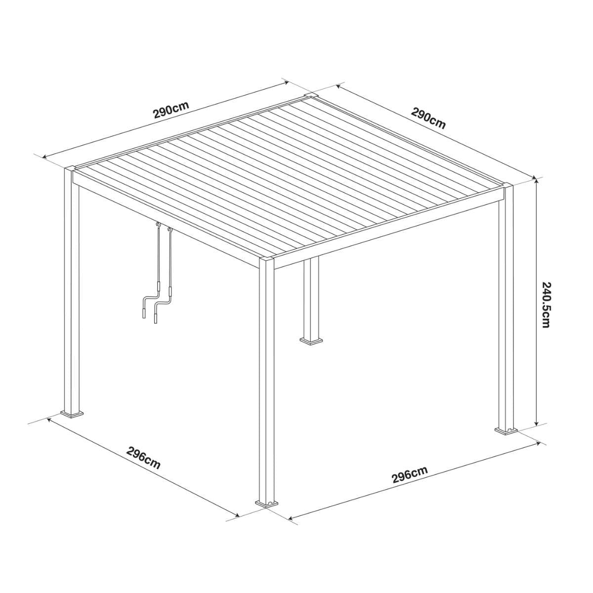 Maze - Jupiter 3m x 3m Aluminium Pergola Frame