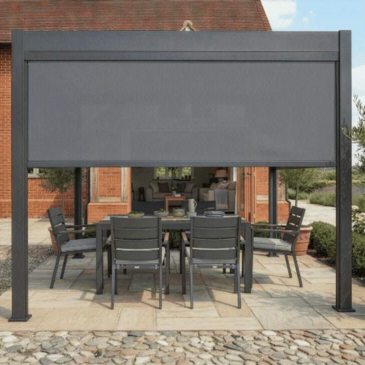 Maze - Jupiter Pergola Zip Drop Side Blind - 3m