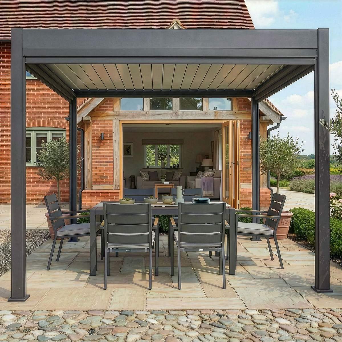 Maze - Jupiter Pergola Zip Drop Side Blind - 3m