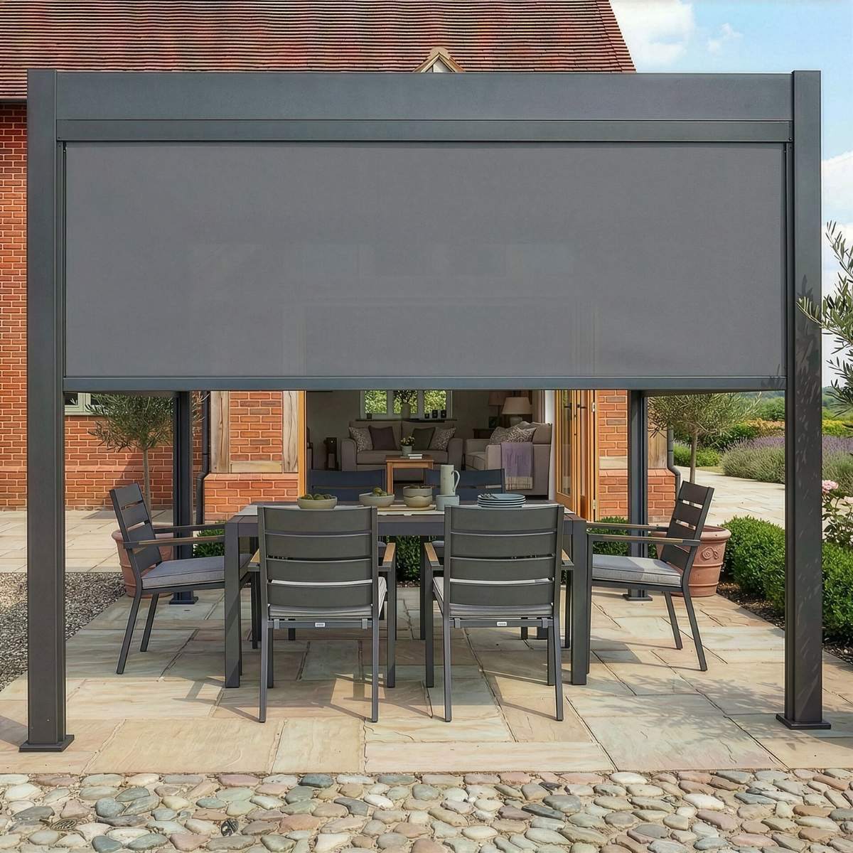Maze - Jupiter Pergola Zip Drop Side Blind - 3m