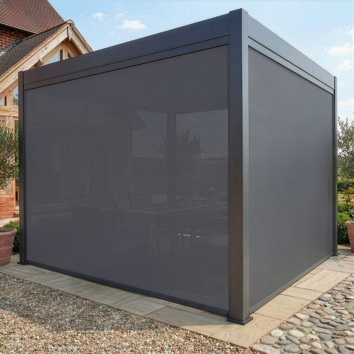 Maze - Jupiter Pergola Zip Drop Side Blind - 3m