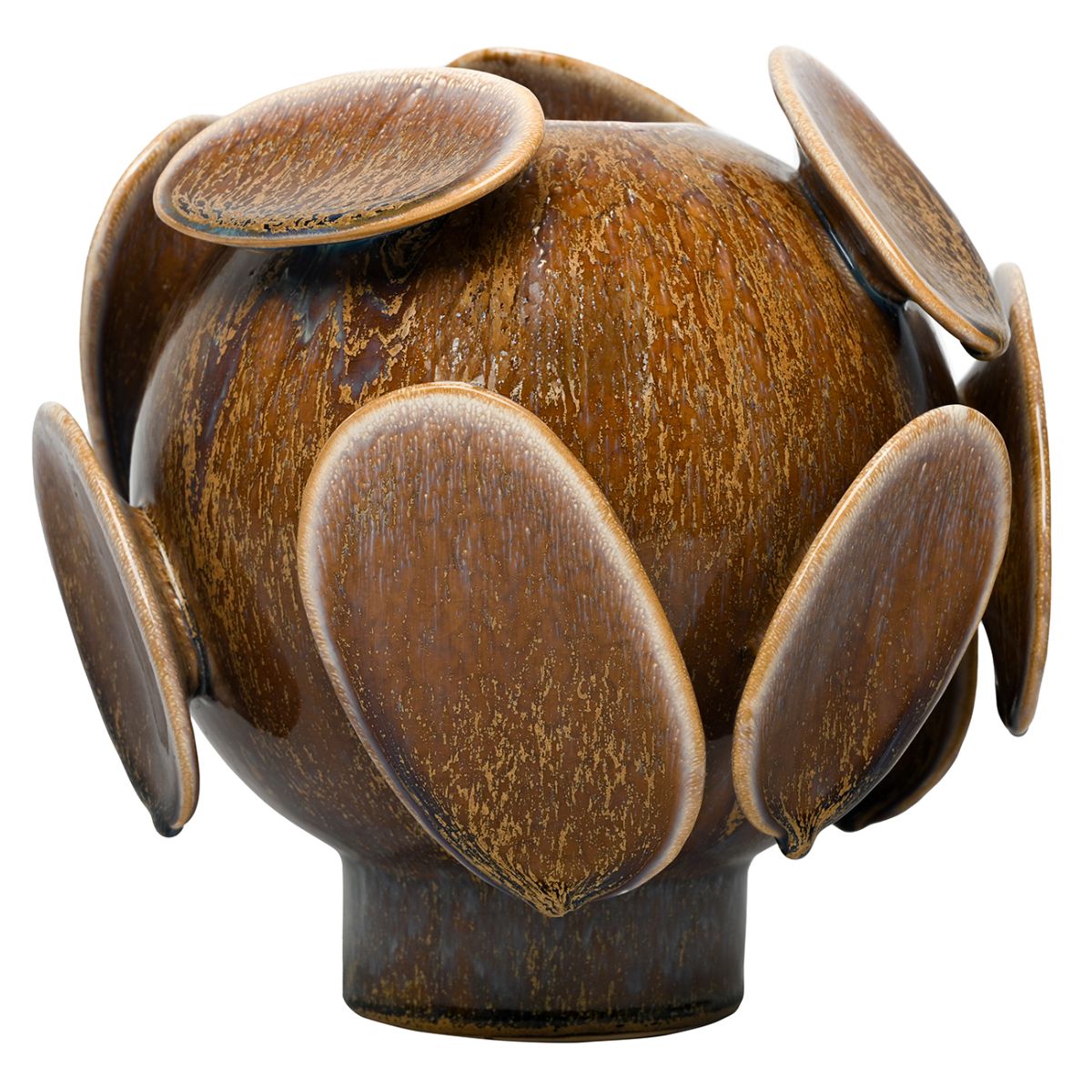 Libra Interiors Jupiter Reactive Glaze Round Vase - Set of 2