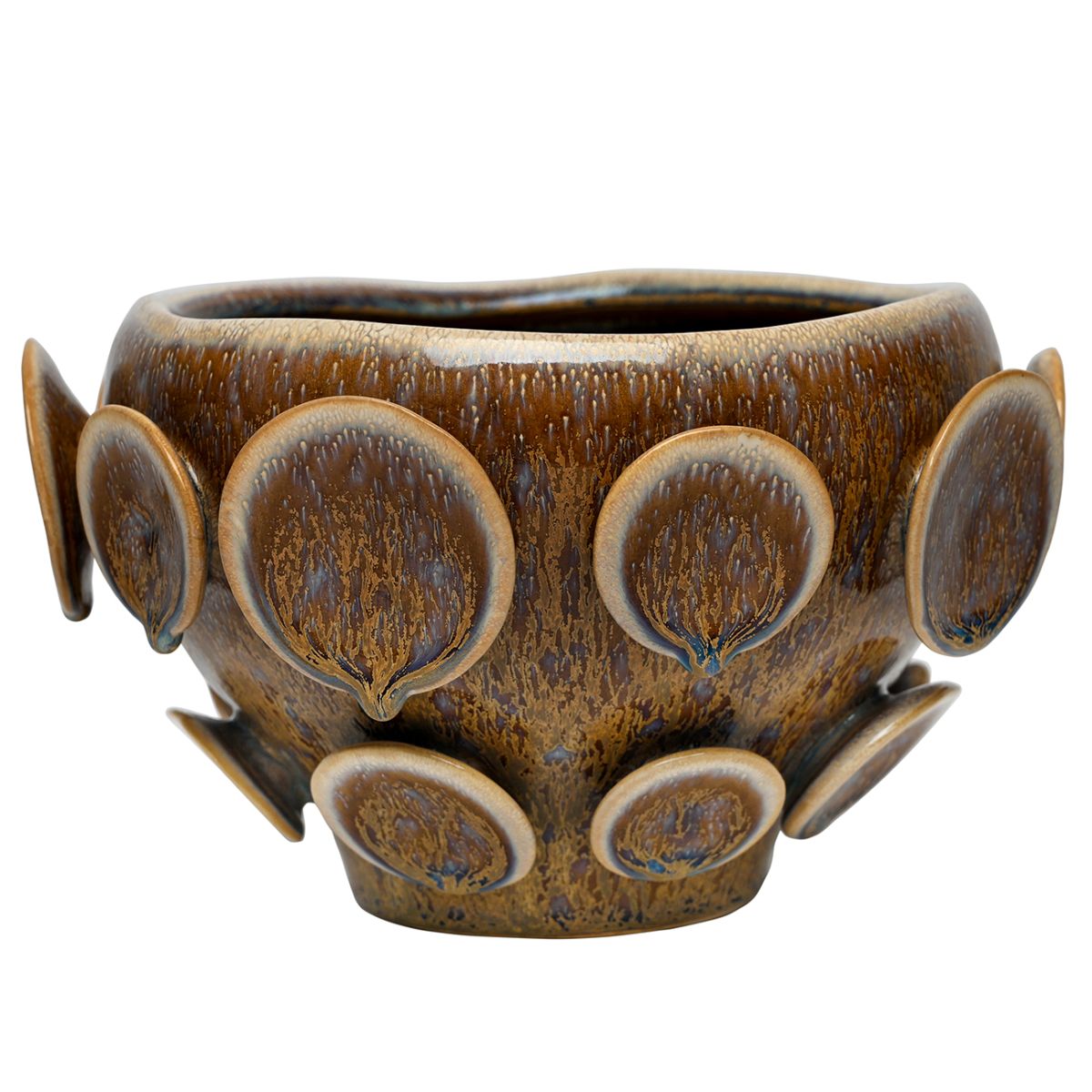 Libra Interiors Jupiter Reactive Glaze Stoneware Planter - Set of 2