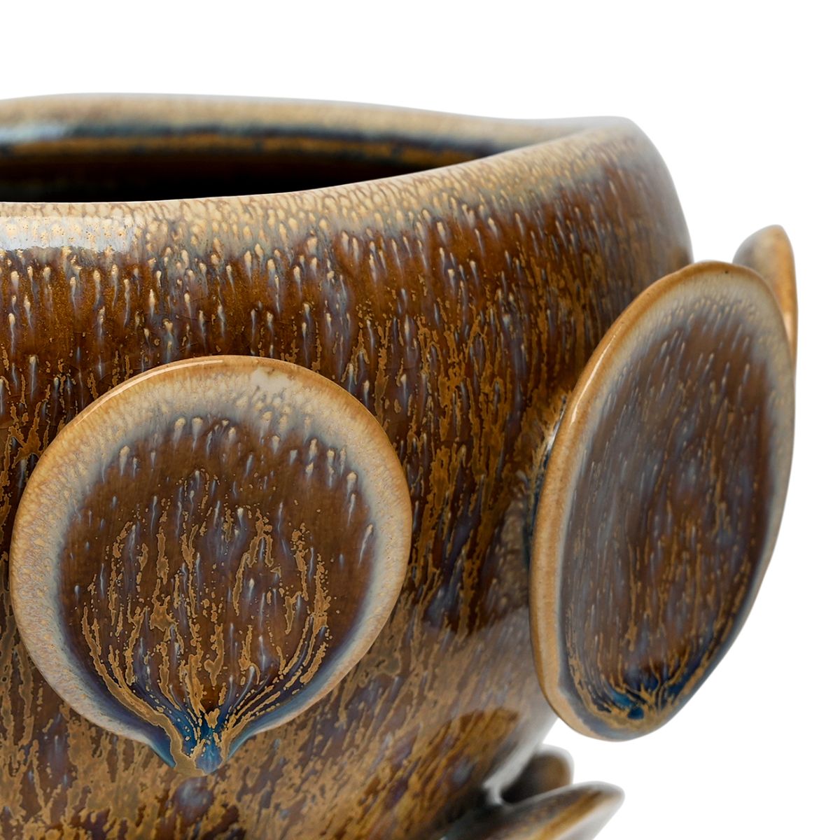 Libra Interiors Jupiter Reactive Glaze Stoneware Planter - Set of 2