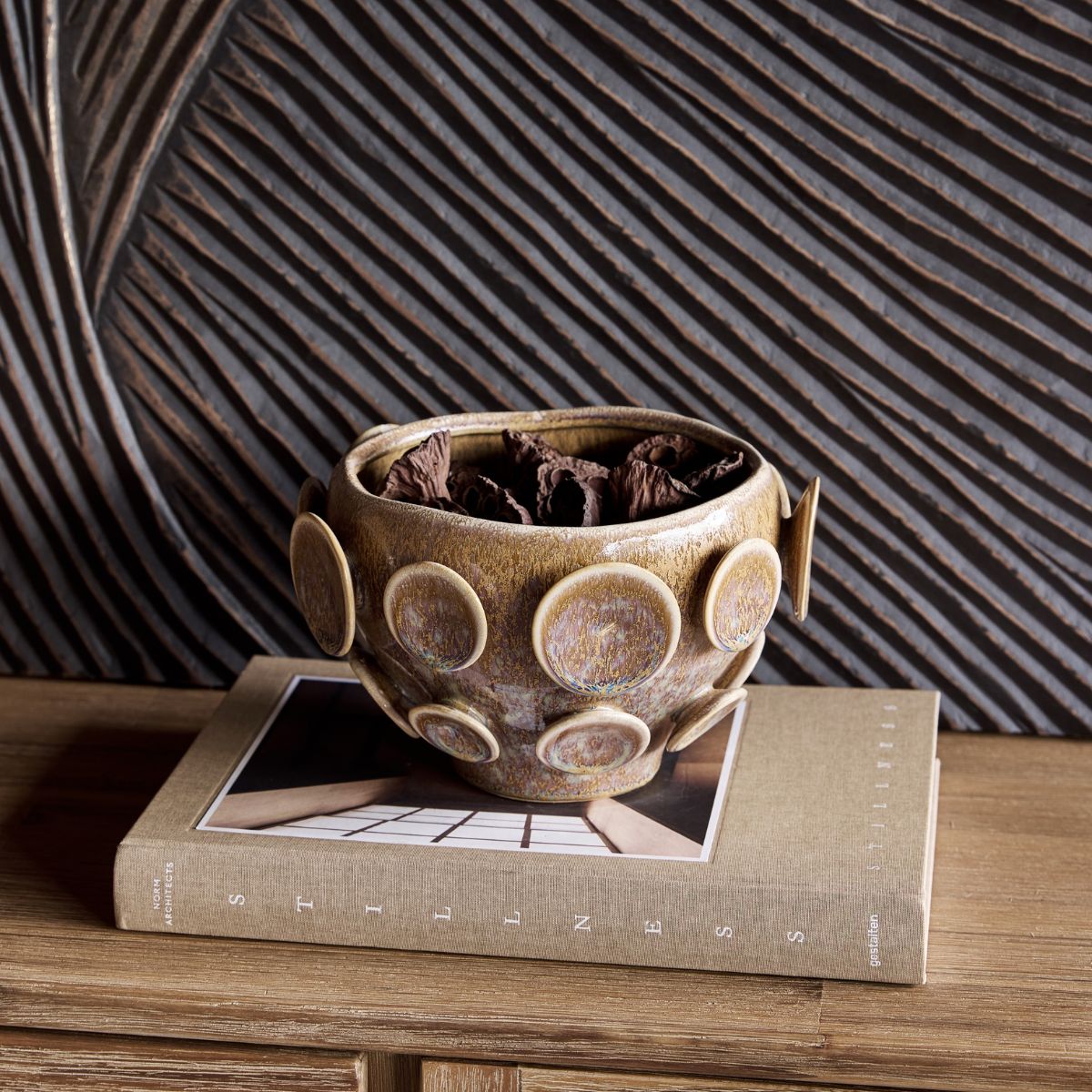 Libra Interiors Jupiter Reactive Glaze Stoneware Planter - Set of 2