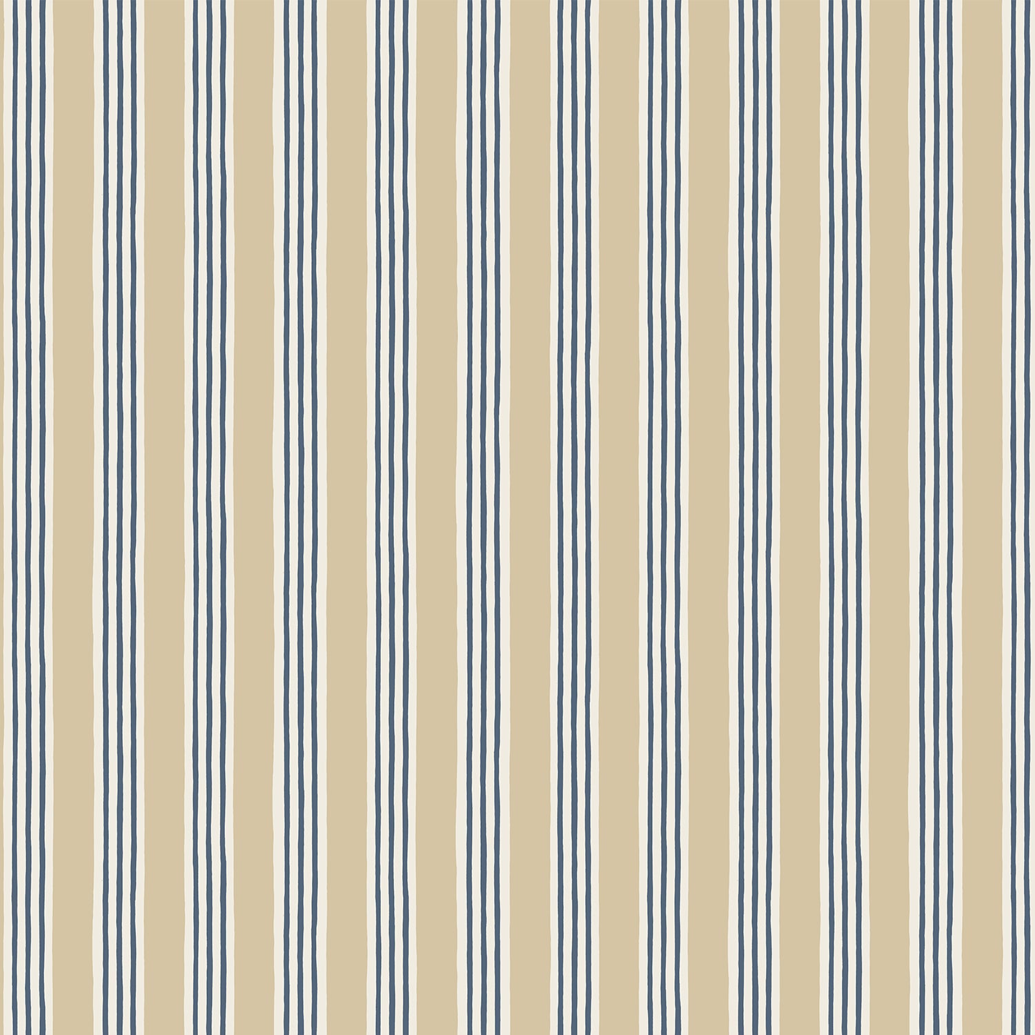 Josephine Munsey Kemble Stripe - Chute Blue, Shell and Cliffwell Stone - Roll
