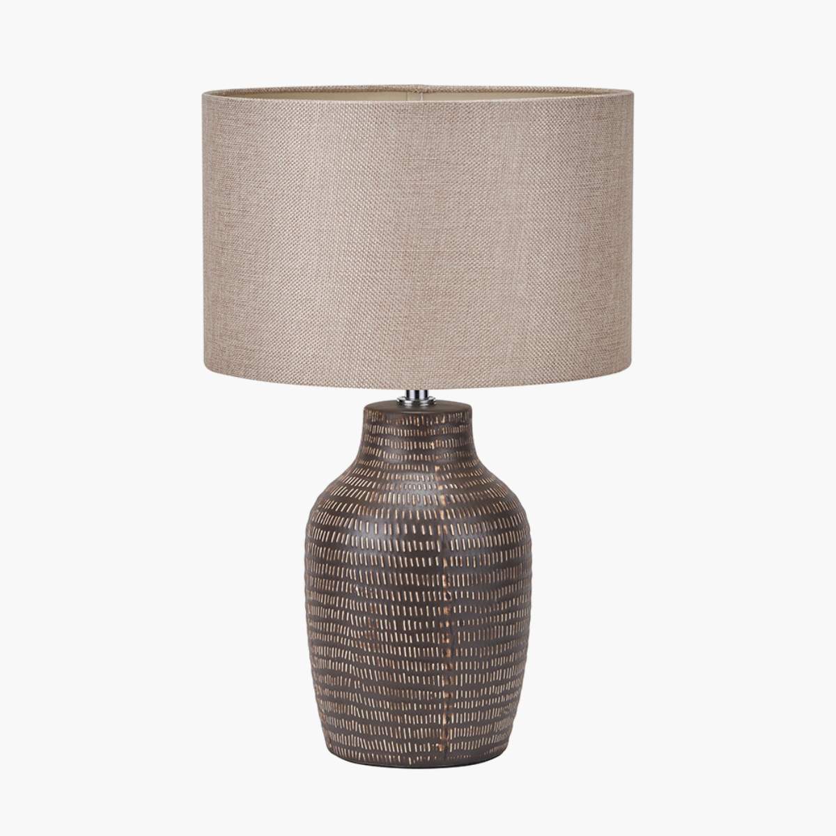 Pacific Lifestyle Kai Earth Coloured Textured Tall Ceramic Table Lamp
