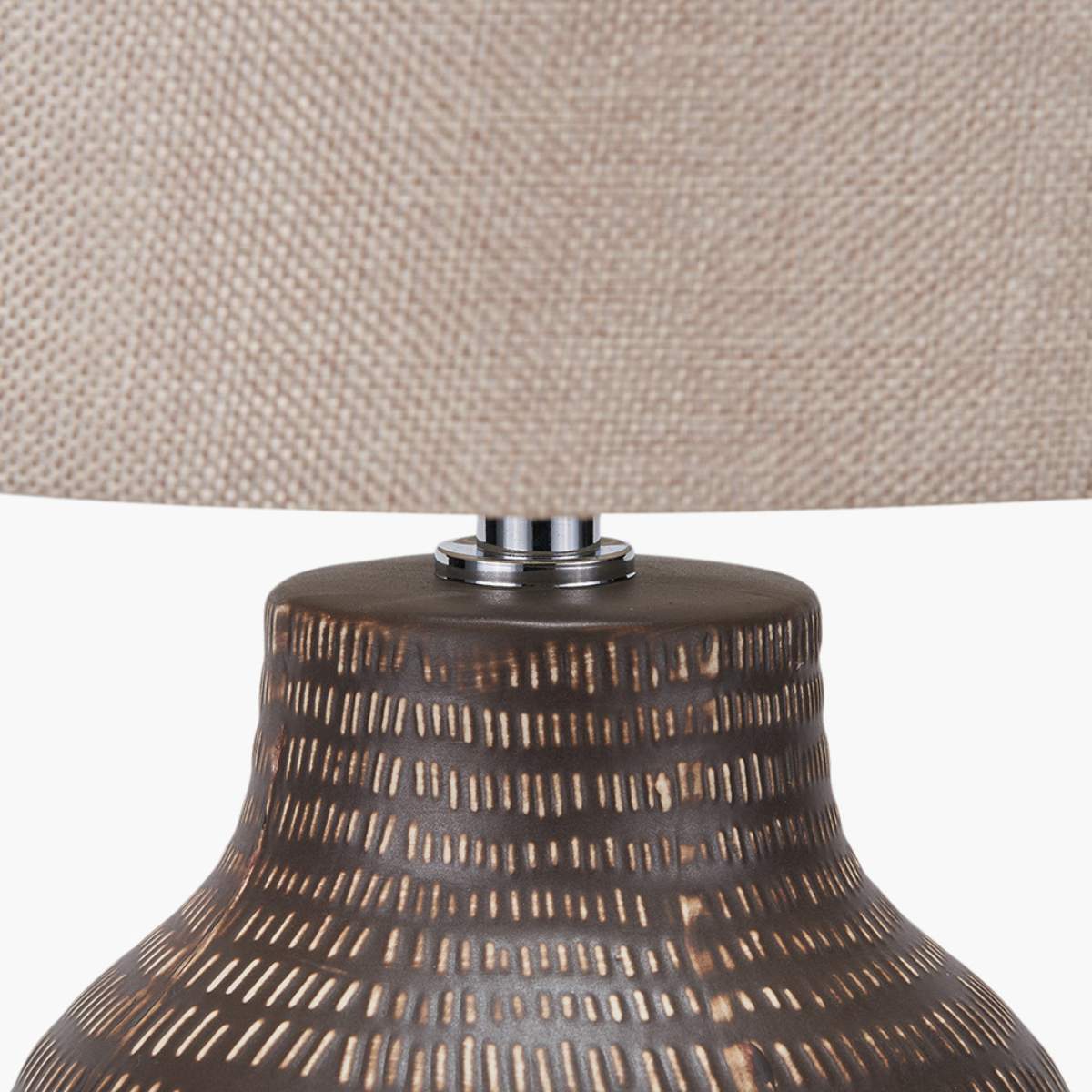 Pacific Lifestyle Kai Earth Coloured Textured Tall Ceramic Table Lamp