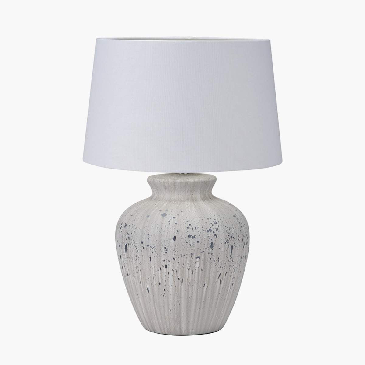 Pacific Lifestyle Kalli White and Grey Flecked Ceramic Table Lamp