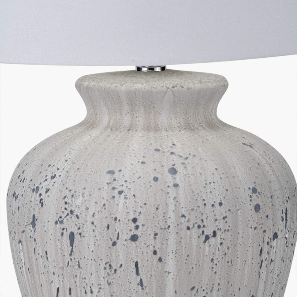 Pacific Lifestyle Kalli White and Grey Flecked Ceramic Table Lamp