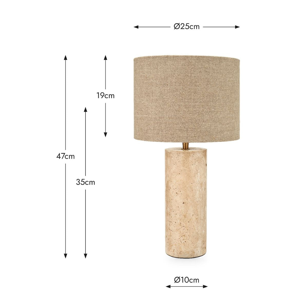 Pacific Lifestyle Kanoa Limestone Cylinder Table Lamp
