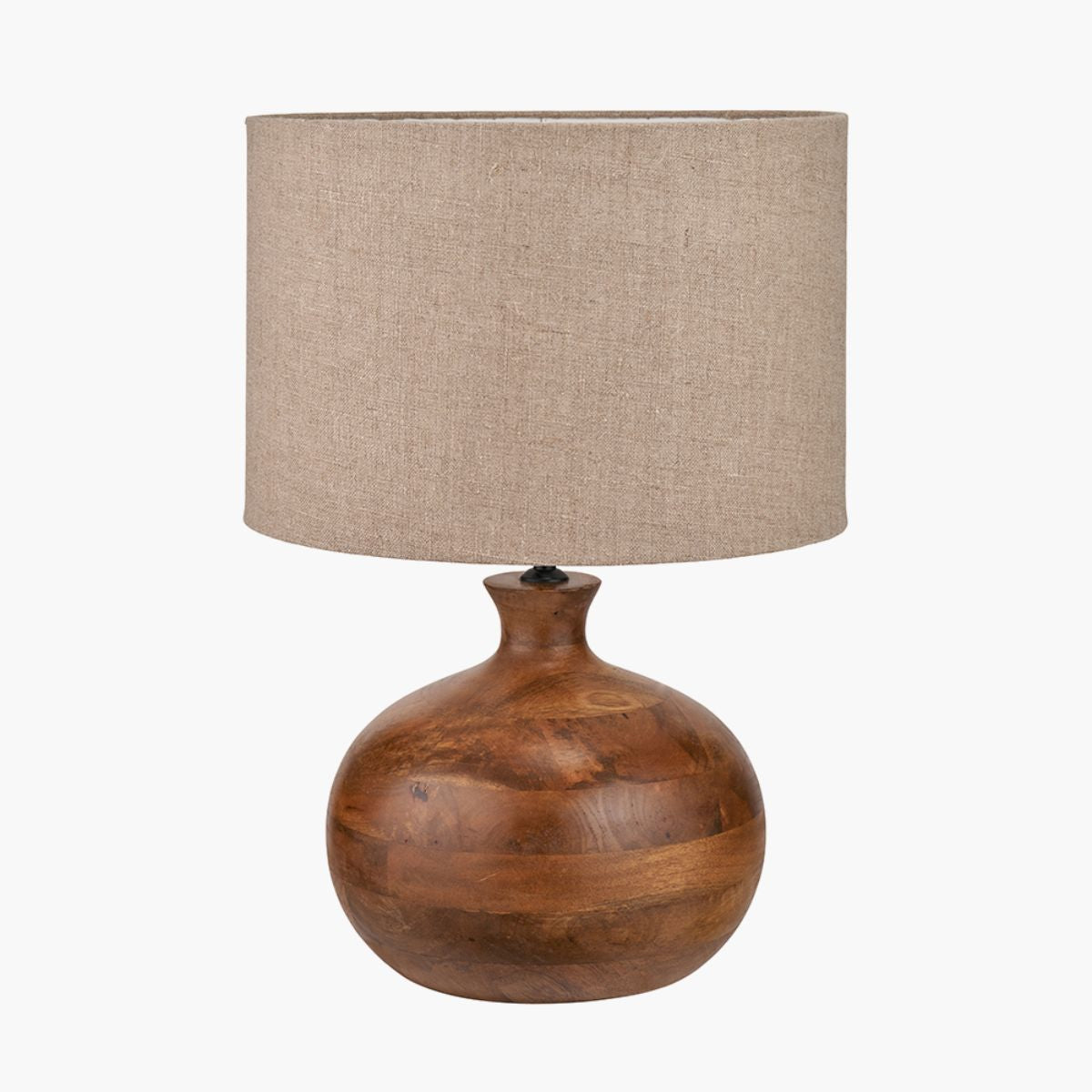 Pacific Lifestyle Kiah Brown Oiled Finish Mango Wood Round Table Lamp Base