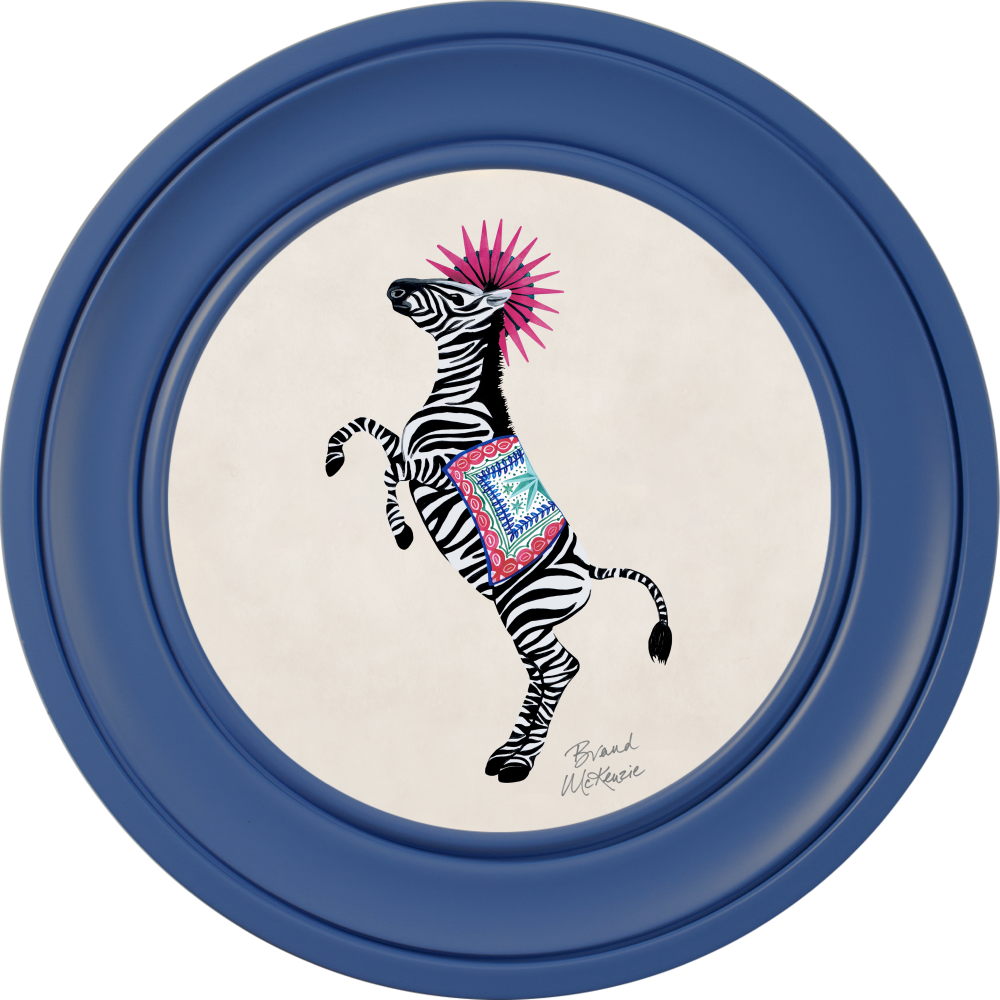 Brand McKenzie Balancing Act Kiki Framed Round Art Print with Chalk White Background