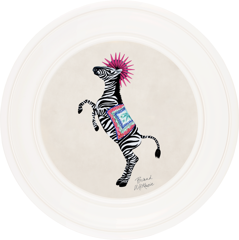 Brand McKenzie Balancing Act Kiki Framed Round Art Print with Chalk White Background