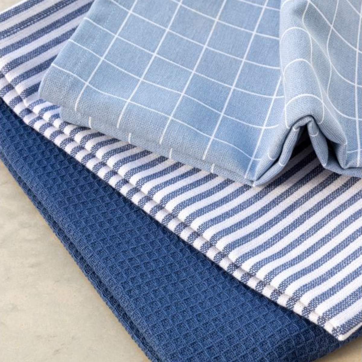 Mistral Home Kitchen Towel Cotton Blue - Set of 3