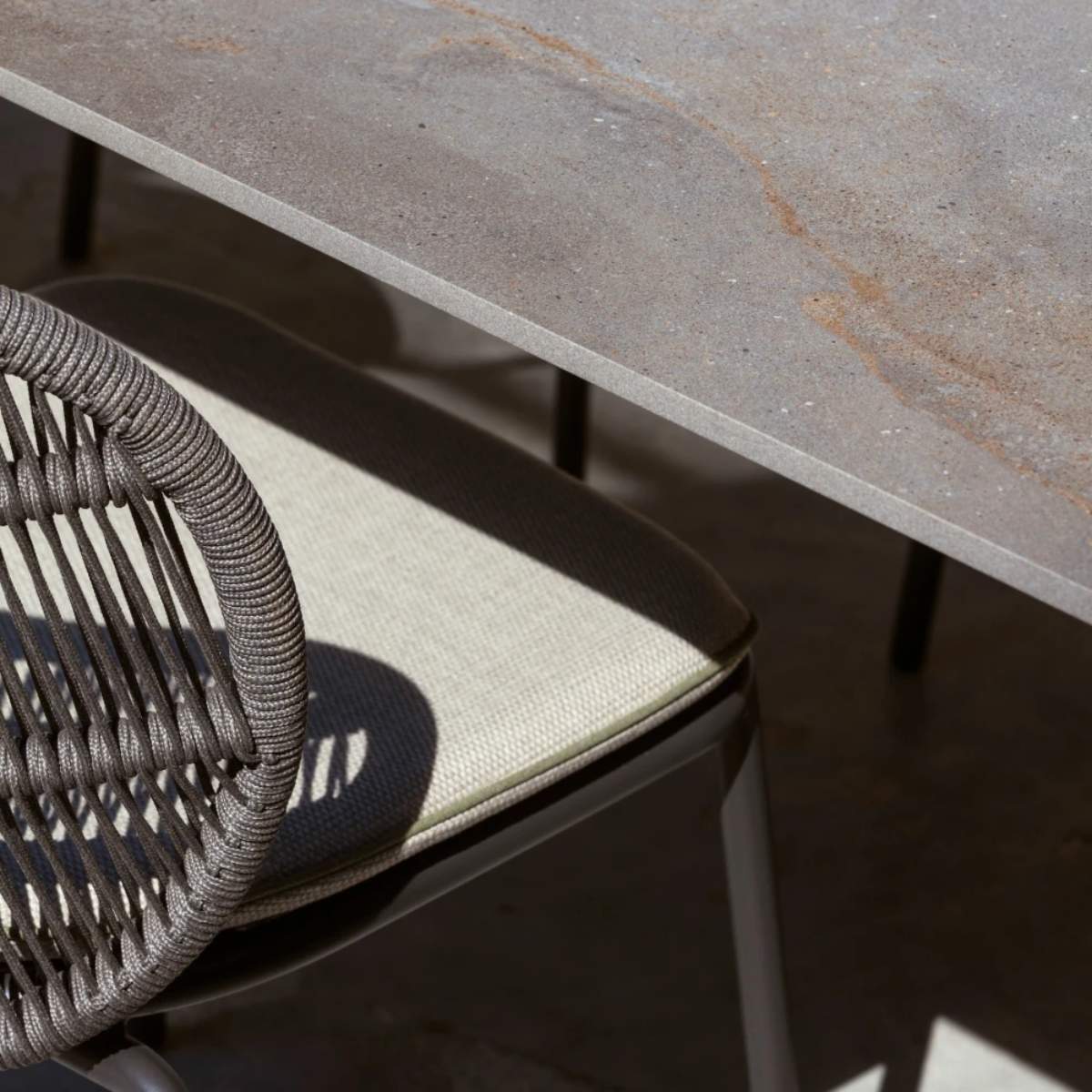 Vincent Shepherd Grey Kodo Dining Chair | Almond Seat Cushion