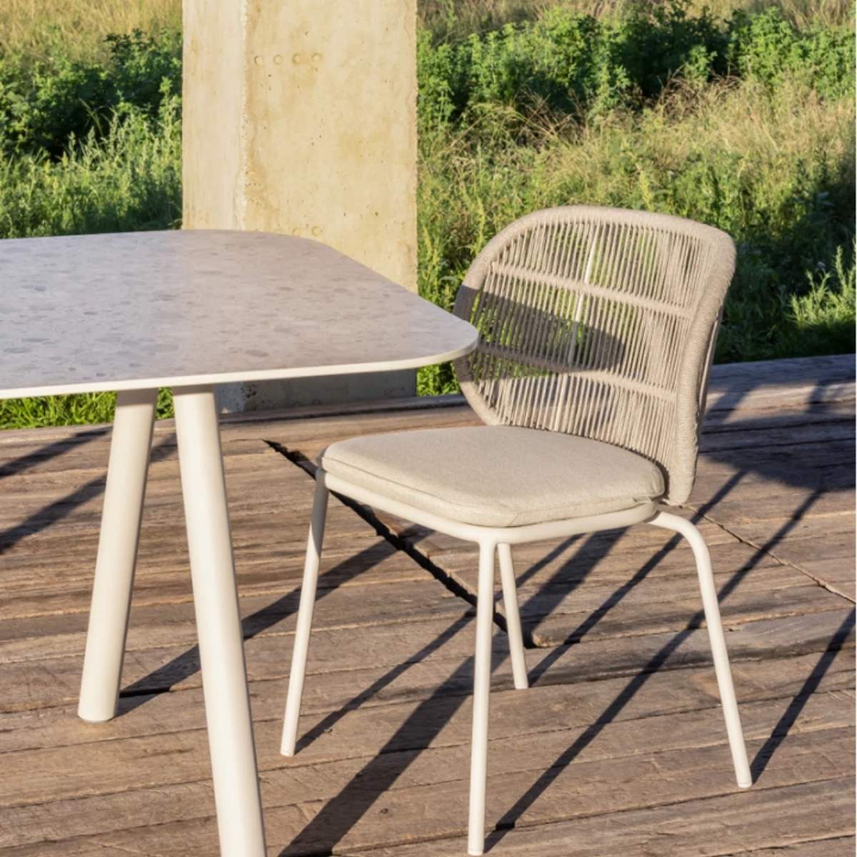 Vincent Shepherd Grey Kodo Dining Chair | Almond Seat Cushion