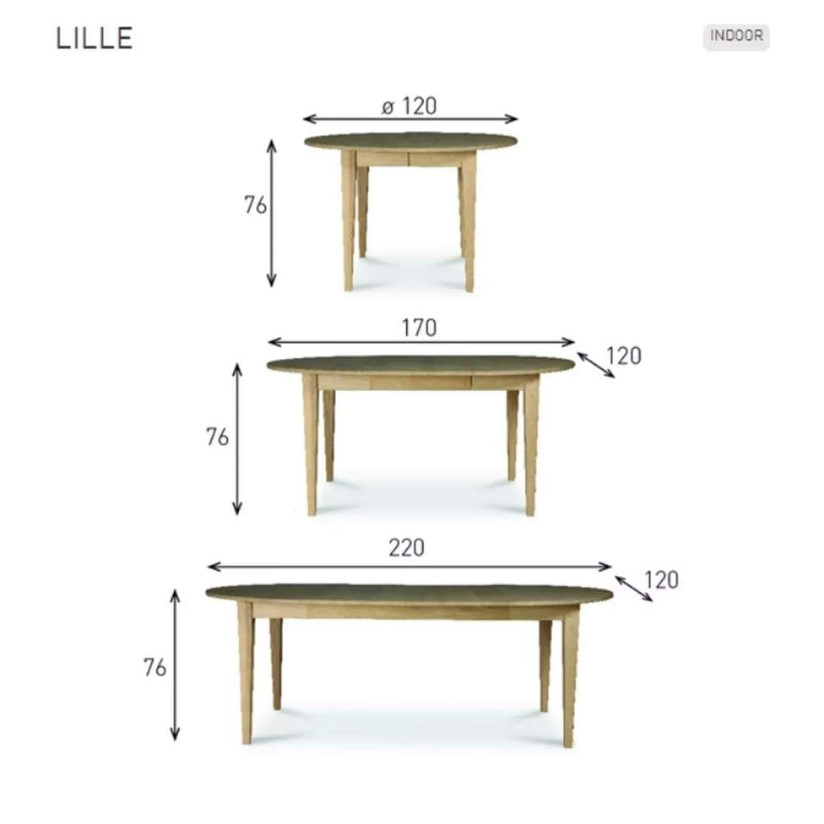 Vincent Shepherd LILLE Oval Extending Oak Dining Table 120 - 220cm