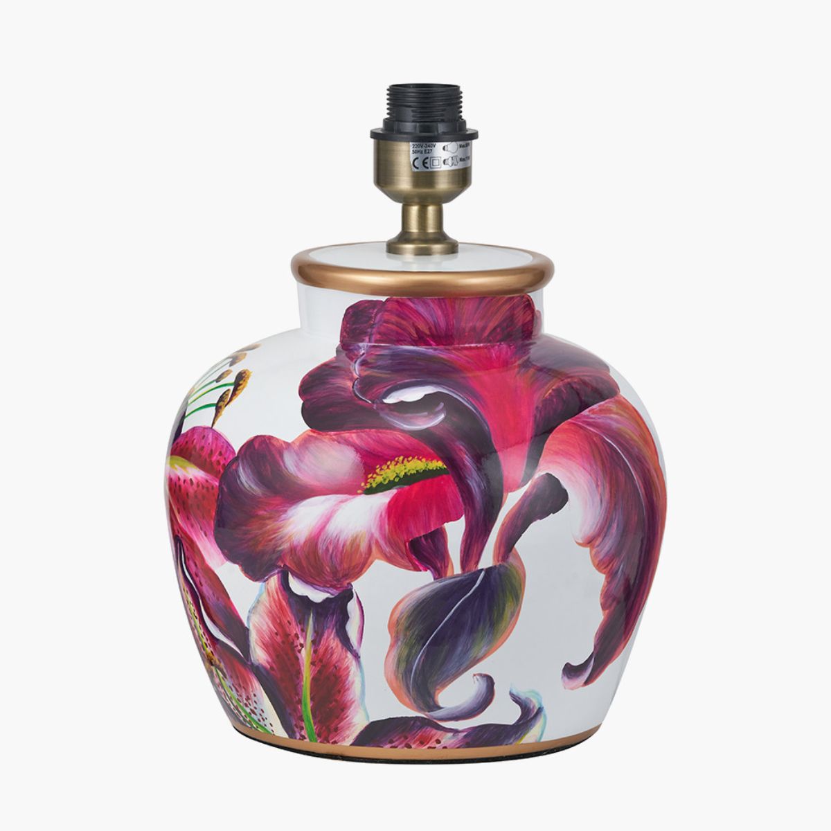Pacific Lifestyle Laelia Pink Lily Ceramic Urn Table Lamp Base