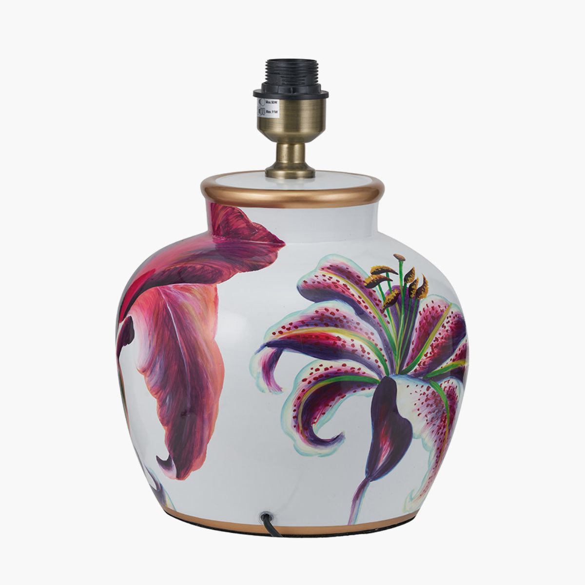 Pacific Lifestyle Laelia Pink Lily Ceramic Urn Table Lamp Base
