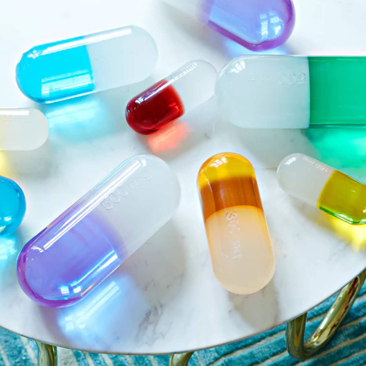 Jonathan Adler Large Acrylic Pill Gold