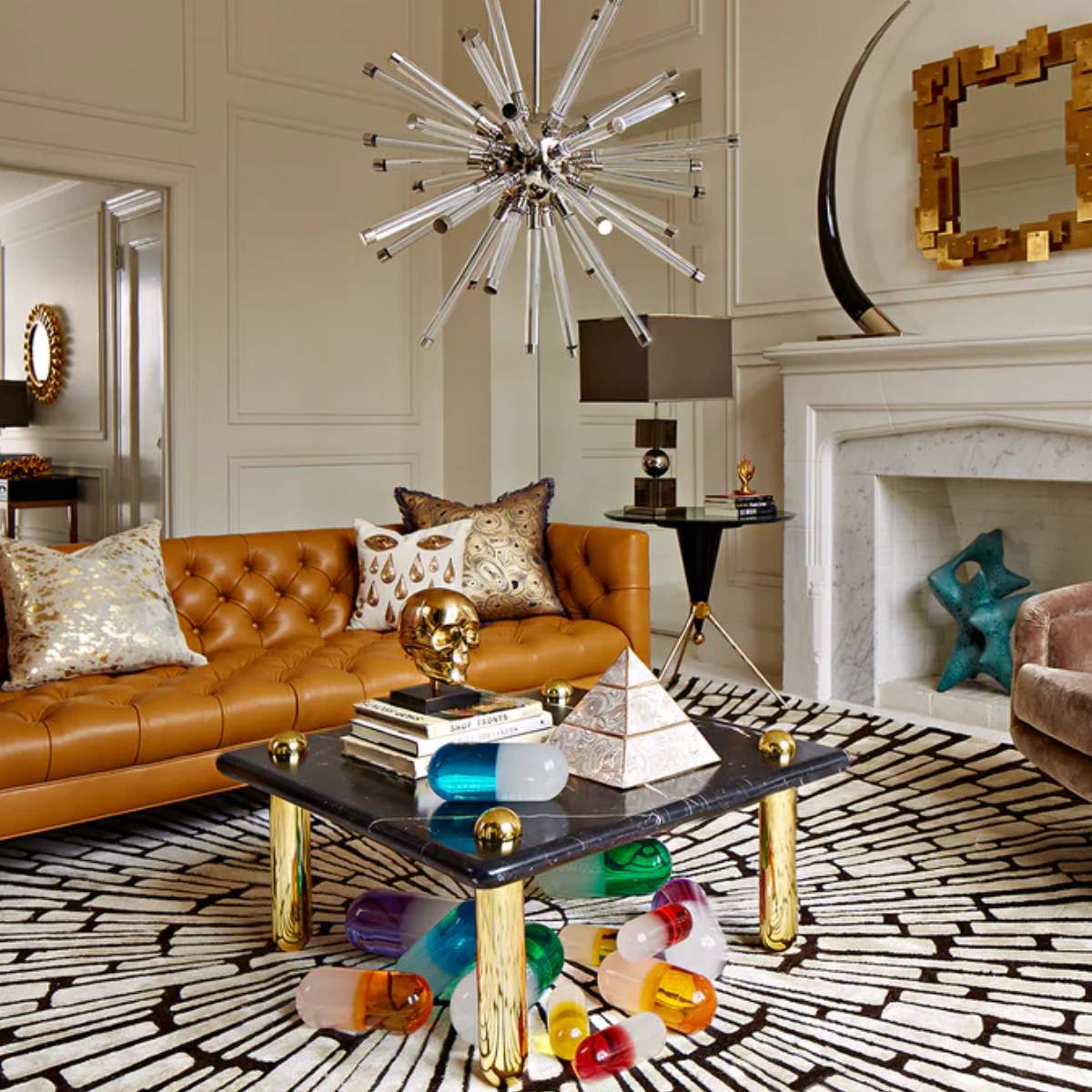 Jonathan Adler Large Acrylic Pill Gold