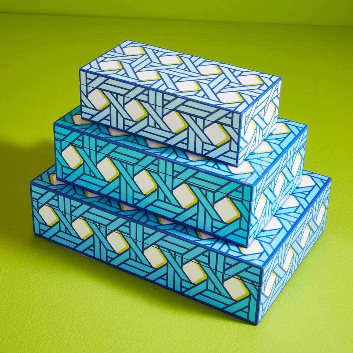 Jonathan Adler Large Basketweave Lacquer Box