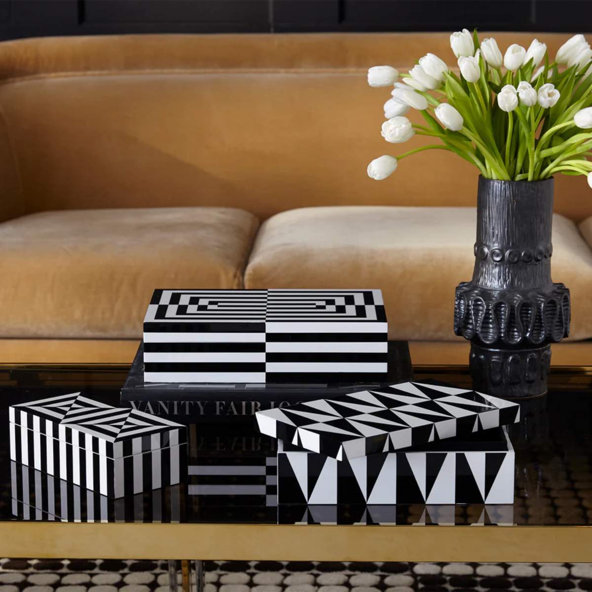Jonathan Adler Large Op Art Lacquer Box