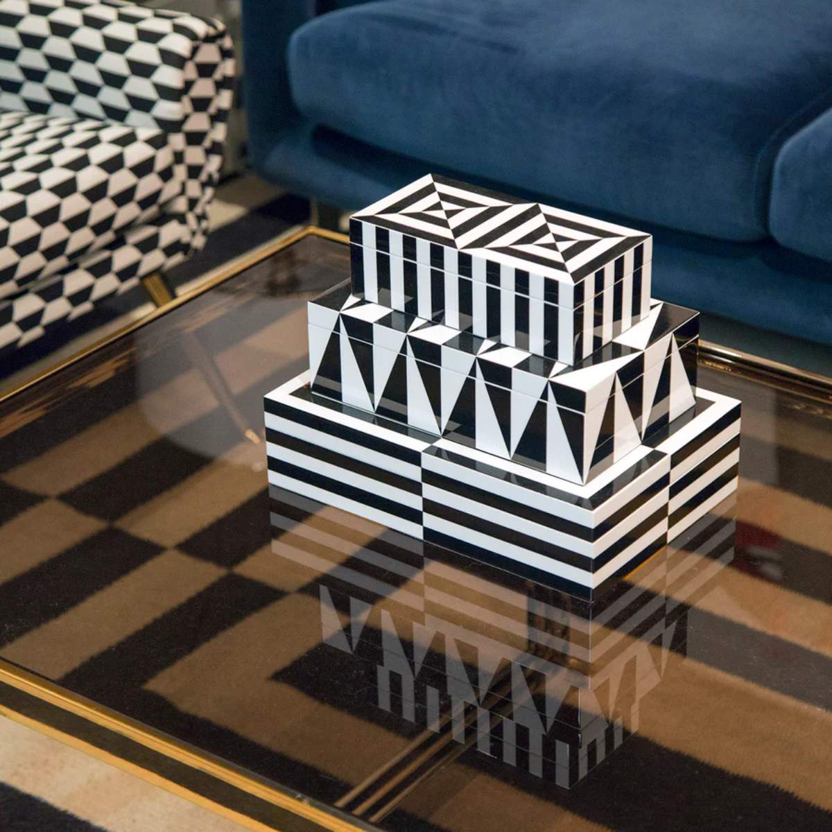 Jonathan Adler Large Op Art Lacquer Box