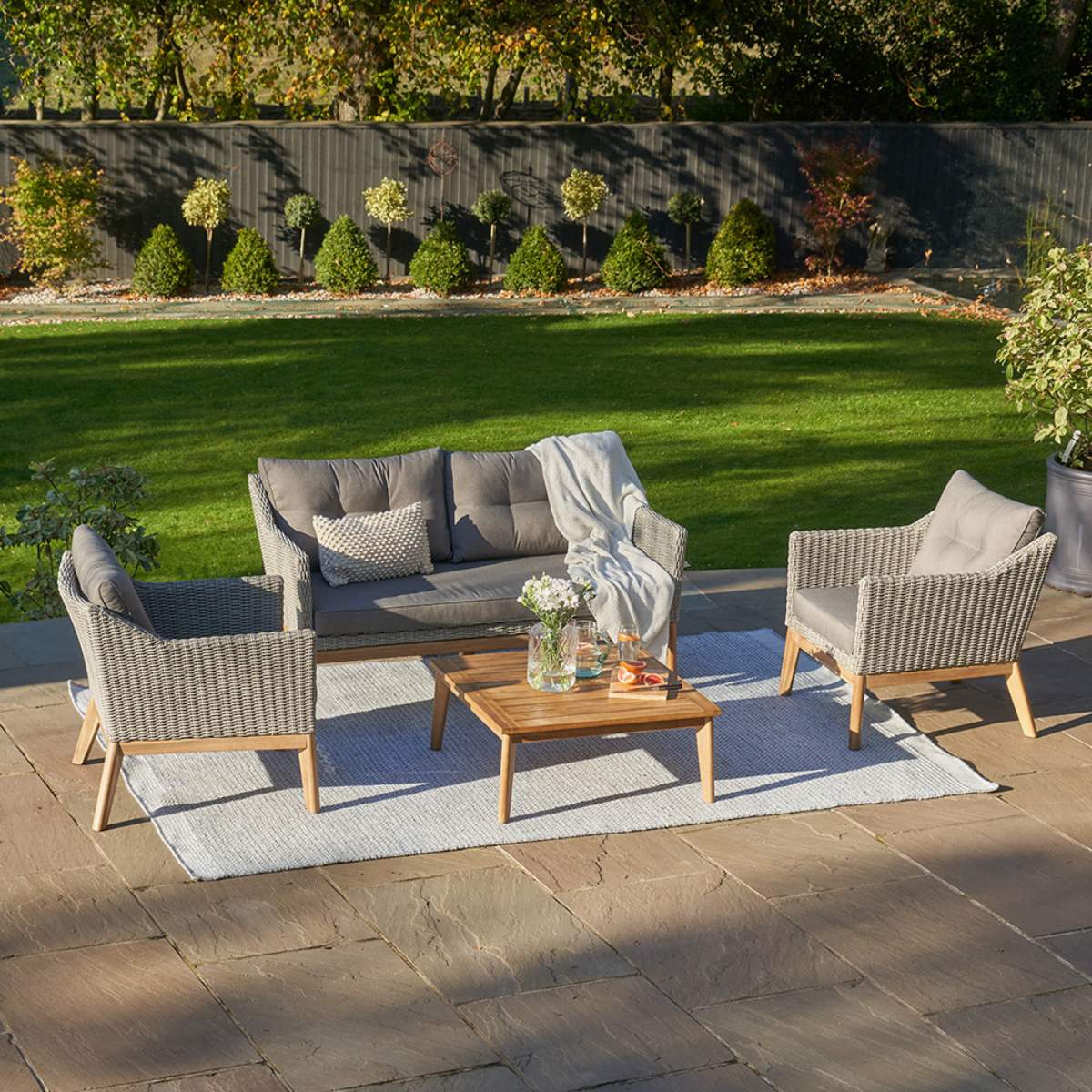 Pacific Lifestyle Larissa Kubu Grey Outdoor Seating Set