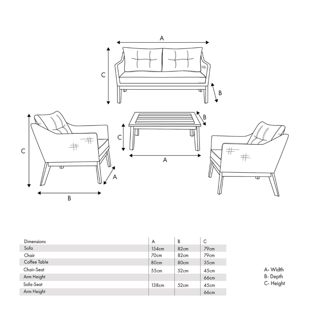 Pacific Lifestyle Larissa Kubu Grey Outdoor Seating Set