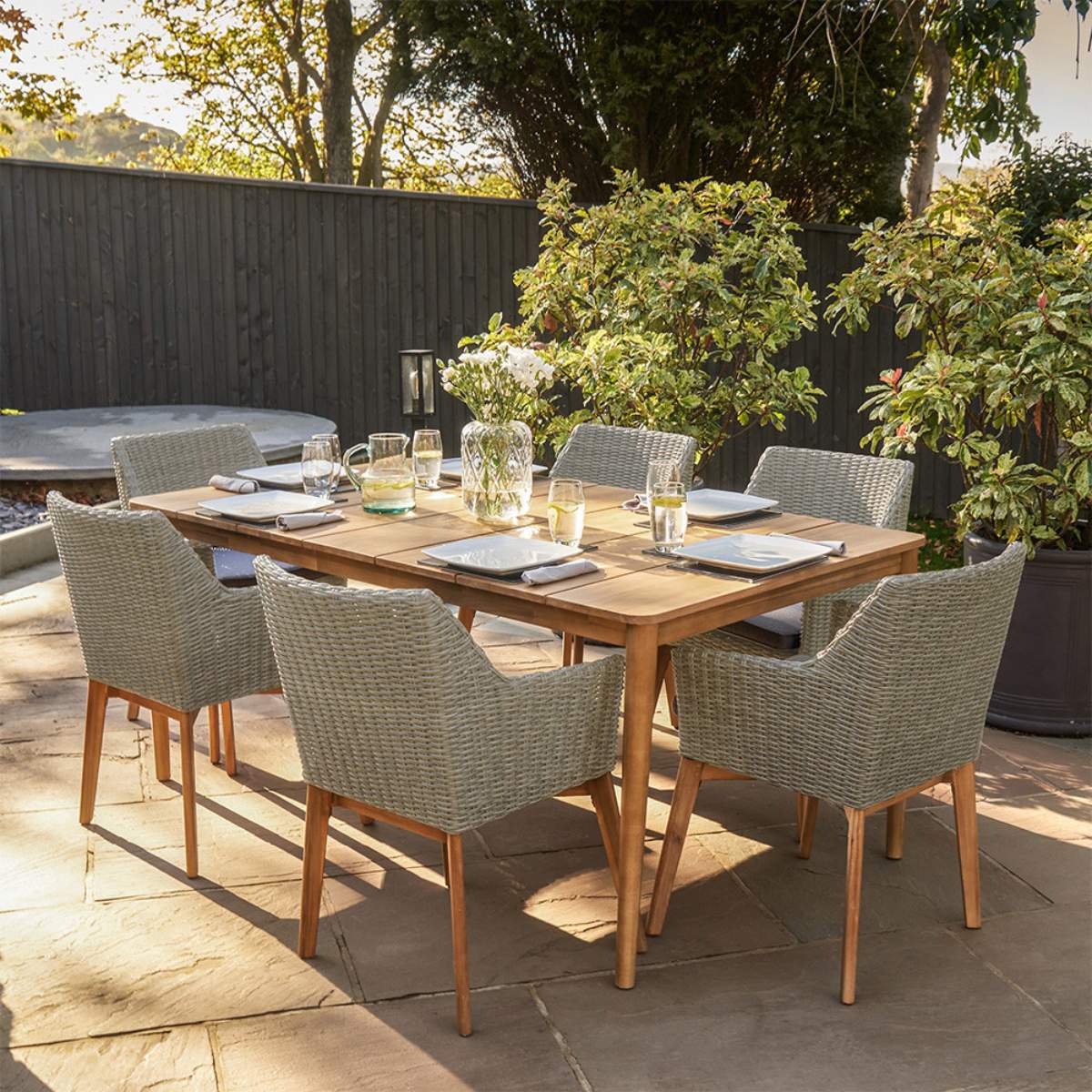 Pacific Lifestyle Larissa Light Kubu Grey Outdoor Dining Set